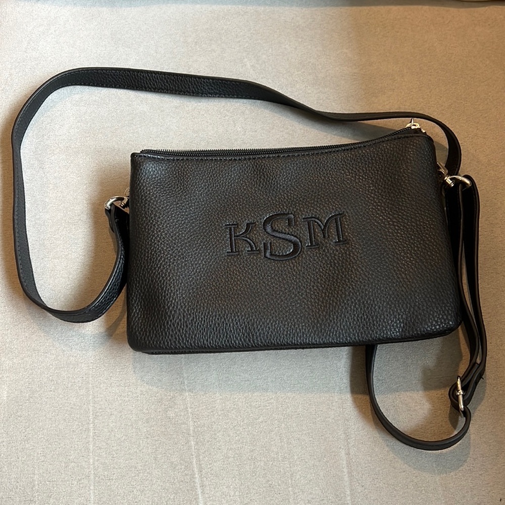 Thirty One Black Leather Crossbody